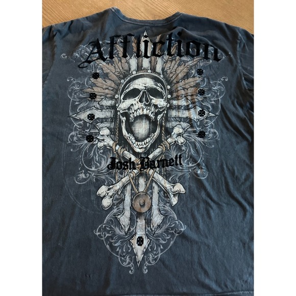 Vintage Affliction Signature Series Josh Barnett T-Shirt Size 2XL Gray UFC USA - Picture 1 of 5